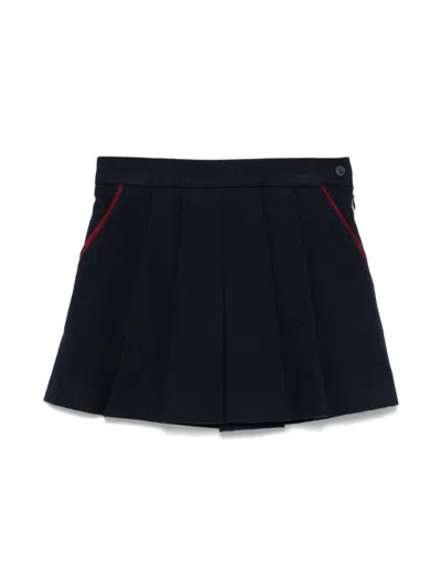 Il Gufo Kids' Pleat-detail Skirt In Black