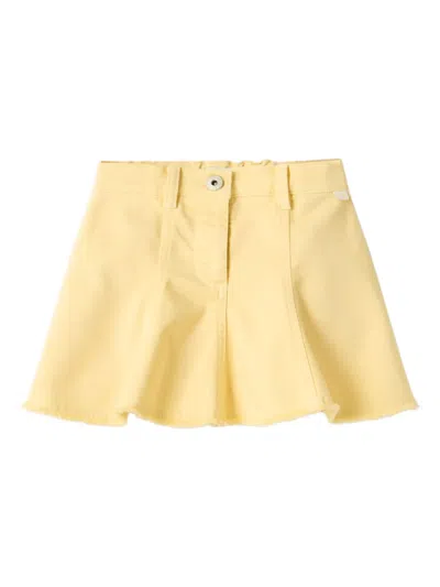 Il Gufo Kids' Pleat-detailing Mini Skirt In Yellow