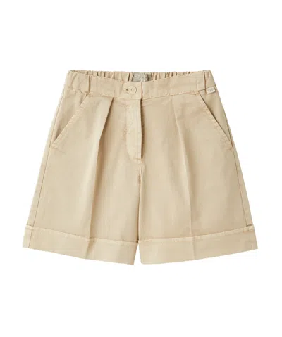 Il Gufo Pleated Cotton Bermuda Shorts In Nude