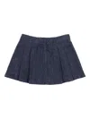 Il Gufo Pleated Denim Skirt In Blue