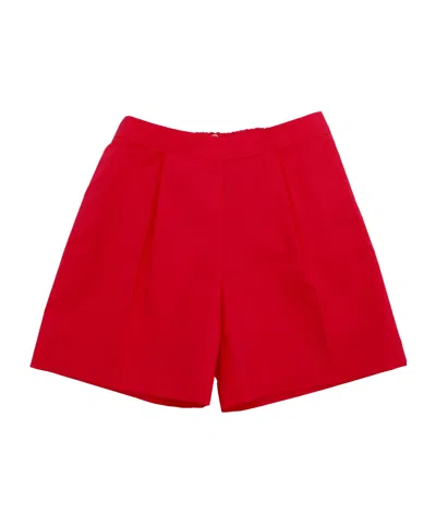 Il Gufo Pleated Detail Shorts In Red