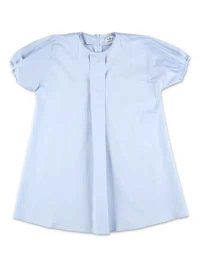 Il Gufo Kids' Pleated Dress In Blue