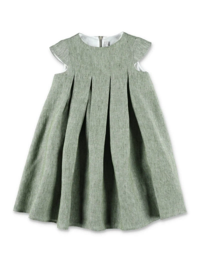 Il Gufo Kids' Dress Lino In Green