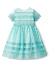 Il Gufo Pleated Mini Dress In Blue