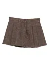 Il Gufo Pleated Mini Skirt In Brown