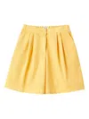 Il Gufo Pleated Shorts In Yellow