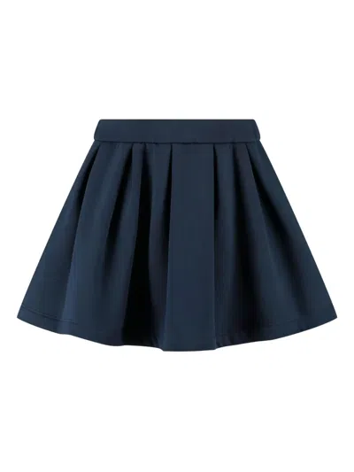 Il Gufo Kids' Pleated Skirt And Sweatshirt Set In Blue