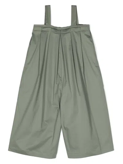 Il Gufo Kids' Pleat-detail Jumpsuit In 绿色