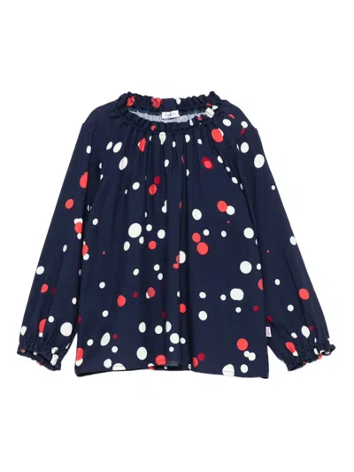 Il Gufo Kids' Polka Dot-pattern Blouse In Blue