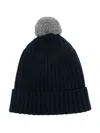 Il Gufo Pompom-detail Beanie In 蓝色