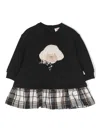 Il Gufo Poodle Tartan-check Dress In Black