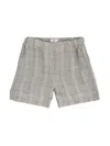 Il Gufo Prince-of-wales-check Linen Shorts In Neutrals