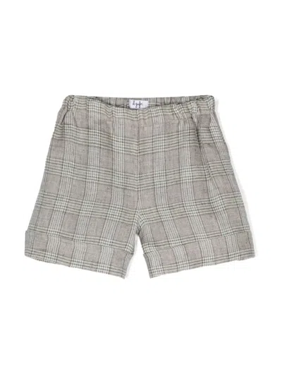 Il Gufo Kids' Prince-of-wales-check Linen Shorts