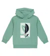 Il Gufo Printed Cotton Hoodie In Sage Green/sage Green