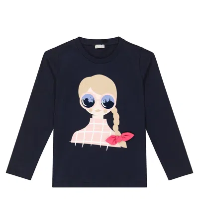 Il Gufo Kids' Graphic-print Cotton T-shirt In Blue