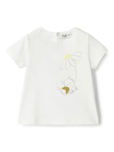 Il Gufo Babies' Printed Cotton T-shirt In White