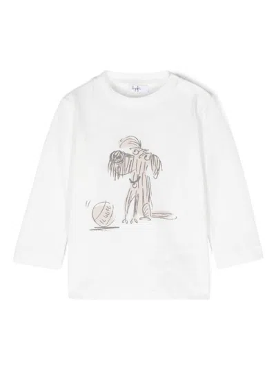 Il Gufo Babies' Printed Cotton T-shirt In White