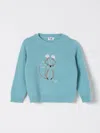 Il Gufo Embroidered Wool Jumper In Türkis