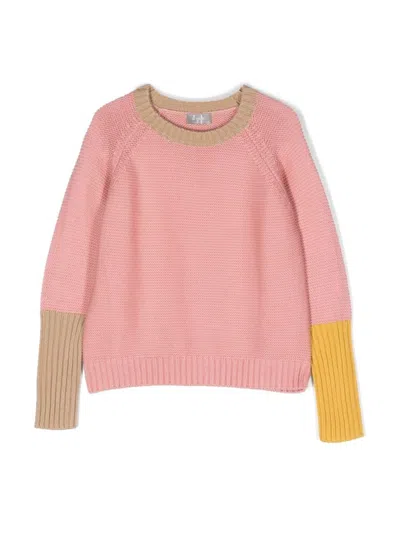 Il Gufo Kids' Pullover Round Neck Sleeves And Edges Color In Multicolour