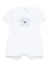 Il Gufo Puppy-print Seersucker Romper In White