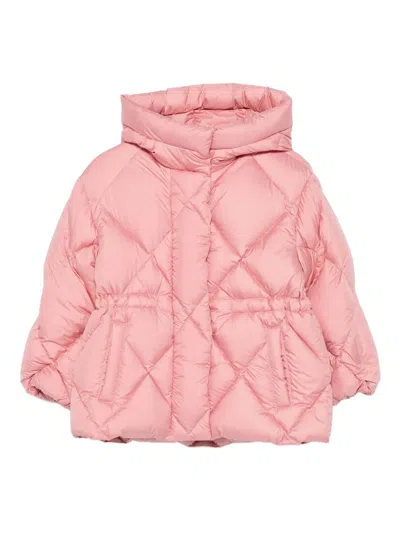 Il Gufo Kids' Quilted Hooded Jacket In Pink