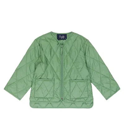 Il Gufo Kids' Quilted Padded Jacket In Dragon Green