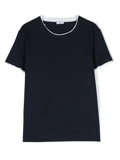 Il Gufo Kids' Raw-cut Cotton T-shirt In Blue