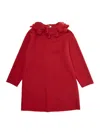 Il Gufo Ruffled Long-sleeve Dress In Red