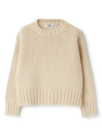 Il Gufo Kids' Ribbed-knit Jumper In Neutrals
