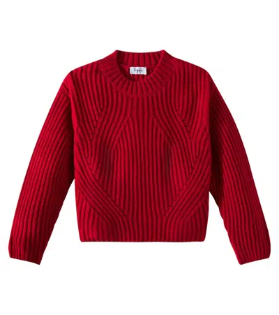 Il Gufo Kids' Ribbed-knit Virgin Wool Sweater In Burgundy