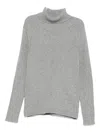Il Gufo Ribbed Roll-neck Sweater In Gray