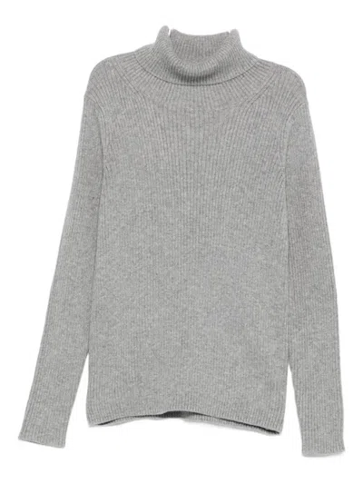 Il Gufo Kids' Ribbed Roll-neck Sweater In Gray