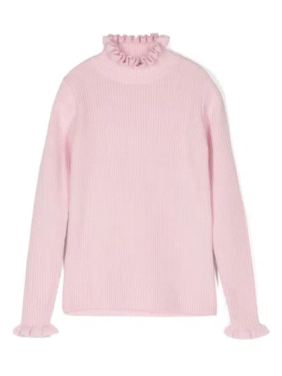 Il Gufo Kids' Ribbed Top In Pink