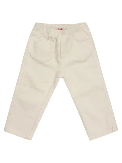 Il Gufo Babies' Ribbed Velvet Trousers In Neutral