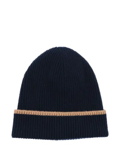 Il Gufo Kids' Ribbed Wool Beanie In Black