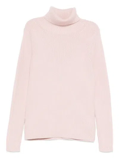Il Gufo Kids' Roll-neck Ribbed Sweater In Pink