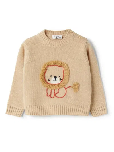 IL GUFO ROOT WOOL SWEATER WITH EMBROIDERED LION