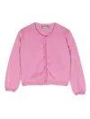 Il Gufo Round-neck Button-down Cardigan In Rosa
