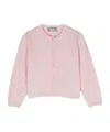 Il Gufo Round-neck Wool Cardigan In Pink