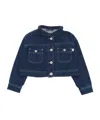 Il Gufo Ruffle Collar Denim Jacket In Blue