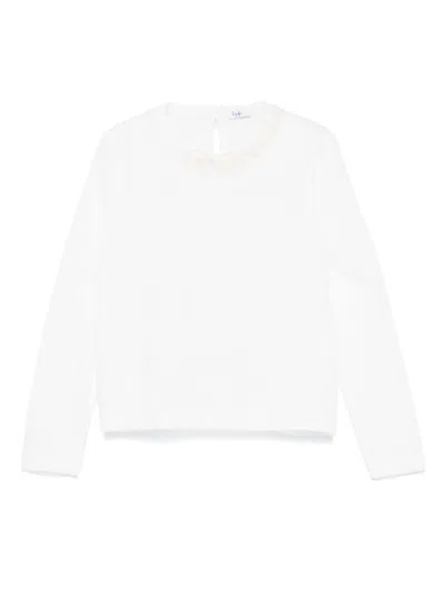Il Gufo Kids' Ruffle-collar T-shirt In White