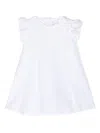 Il Gufo Ruffle-cuffs Embroidered Cotton Dress In White