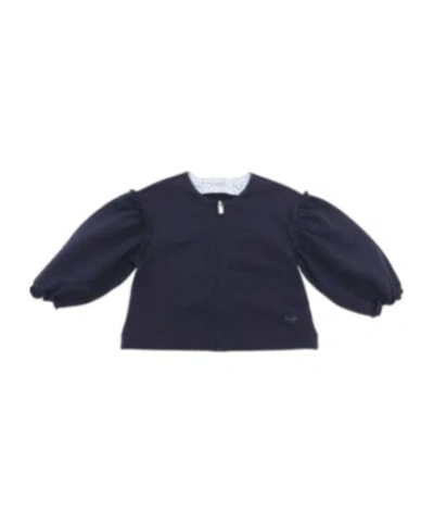 Il Gufo Ruffle-detail Jersey Jacket In Black