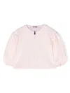 Il Gufo Ruffle-detail Zipped Sweatshirt In Pink