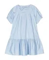 Il Gufo Ruffle-trim Cotton Dress In Blue