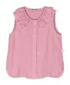 Il Gufo Ruffle-trim Sleeveless Blouse In Pink