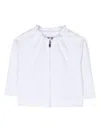 Il Gufo Ruffle-trim Zip-up Jacket In White