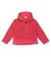 Il Gufo Ruffle-trimmed Fleece Hoodie In Pink