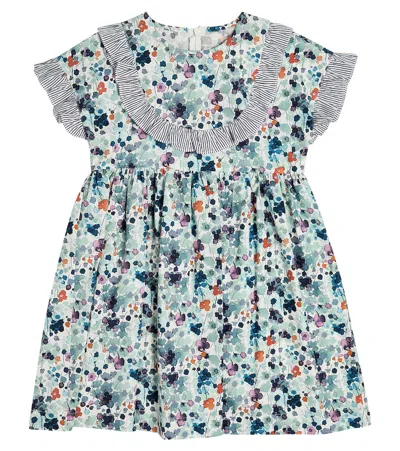 Il Gufo Kids' Printed Cotton Satin Dress In Multicolor