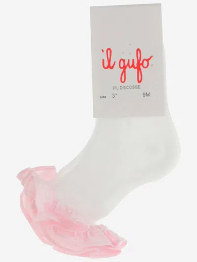 Il Gufo Ruffled Cotton Socks In White